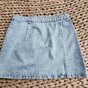 Light Blue Denim Mini Skirt